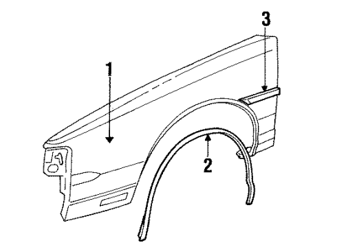 1986 Oldsmobile Toronado Plate,Front Fender Name Diagram for 20709910