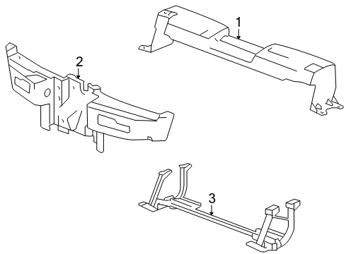 2007 Cadillac XLR Support Assembly, Radiator Upper Diagram for 15868159