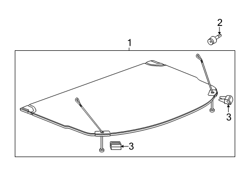 2021 Cadillac XT4 Cargo Cover Diagram