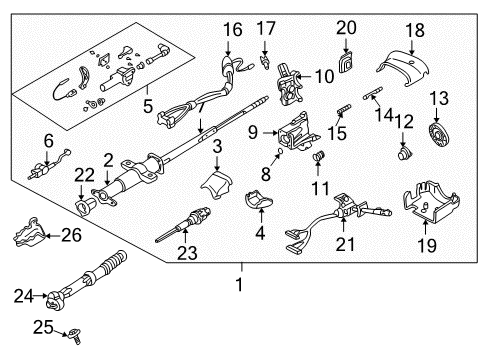 2001 Oldsmobile Bravada Steering Column & Wheel Diagram 6 - Thumbnail