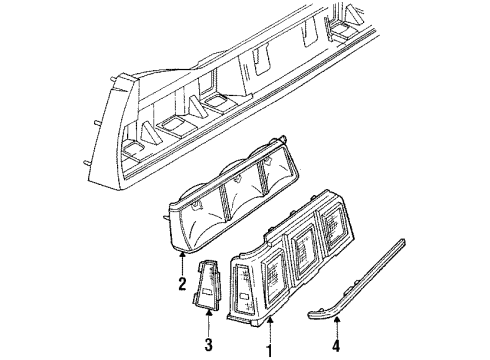 1987 Chevy Celebrity Lens,Rear Combination (Complete) Diagram for 16510770