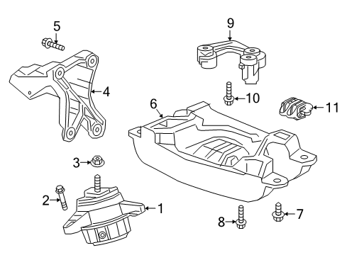 2019 Cadillac CT6 Bracket Assembly, Engine Mount Diagram for 23221619