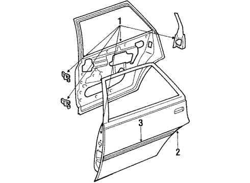 1993 Pontiac LeMans Molding,Rear Door(LH)(N19) Diagram for 96138833