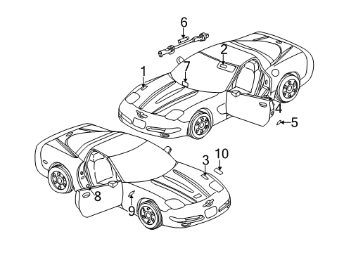 2000 Chevy Corvette Label,Vehicle Emission Control Information Diagram for 12562425