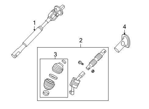 2008 GMC Yukon Steering Column & Wheel, Shroud, Switches & Levers Diagram 6 - Thumbnail