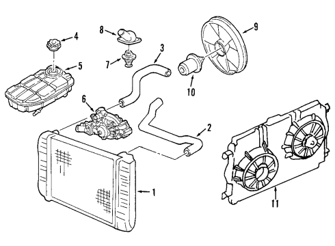 2004 Chevy Corvette Cooling System, Radiator, Water Pump, Cooling Fan Diagram