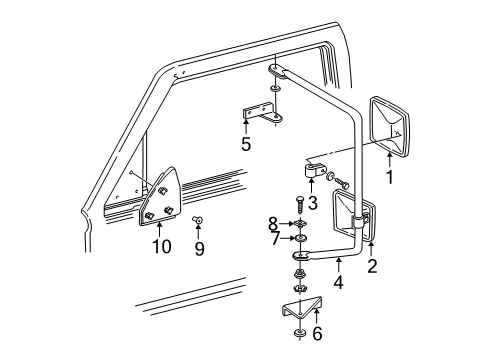 1999 Chevy C3500 Outside Mirrors Diagram 2 - Thumbnail