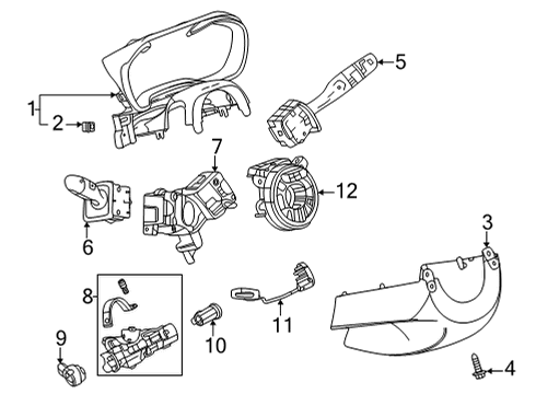 2021 Chevy Trailblazer COVER ASM-I/P STRG COL LWR TR *JET BLACK Diagram for 42578254