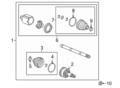 2022 Chevy Tahoe Axle Components - Front Diagram