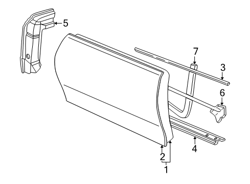 1999 Pontiac Sunfire Door & Components, Body Diagram 1 - Thumbnail