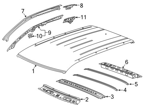 2020 Cadillac XT4 Roof & Components Diagram