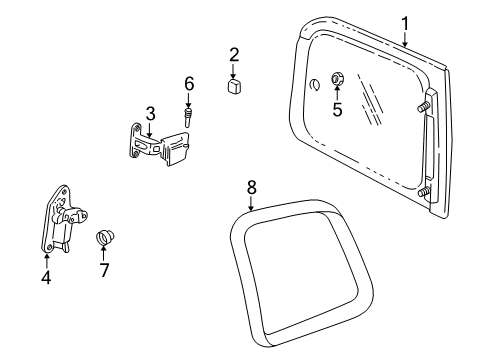 2003 Pontiac Montana Quarter Window Diagram 2 - Thumbnail