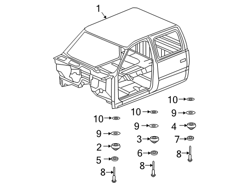 2010 GMC Sierra 2500 HD Cab Assembly Diagram 1 - Thumbnail