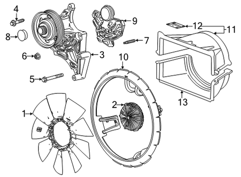 2023 GMC Sierra 2500 HD Cooling System, Radiator, Water Pump, Cooling Fan Diagram 1 - Thumbnail