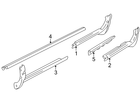 2004 Chevy Astro Exterior Trim - Pillars, Rocker & Floor Diagram