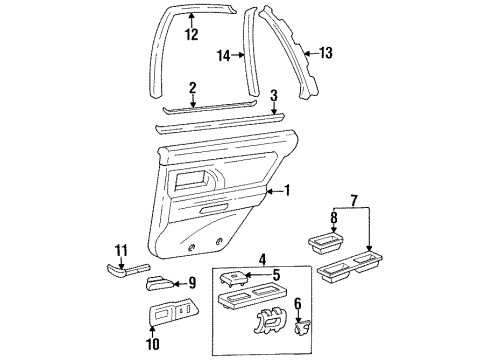 1994 Oldsmobile 98 BEZEL, Rear Seat Ash Tray Diagram for 25618108