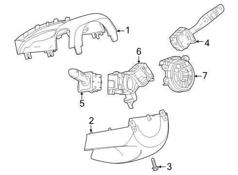 2024 Chevy Trax Shroud, Switches & Levers Diagram