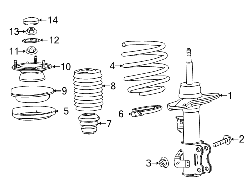 2014 Cadillac ATS Struts & Components - Front Diagram 3 - Thumbnail