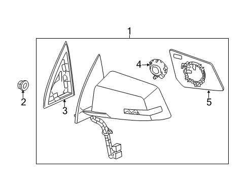 2015 Chevy Traverse Mirror Assembly, Outside Rear View *Black Diagram for 23130953