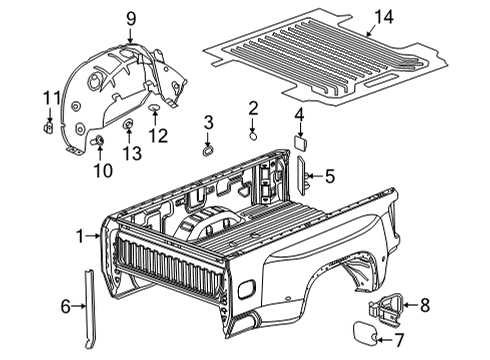 2024 Chevy Silverado 3500 HD Pick Up Box Diagram 1 - Thumbnail