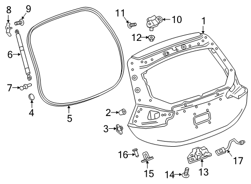 2021 Chevy Bolt EV Gate & Hardware Diagram