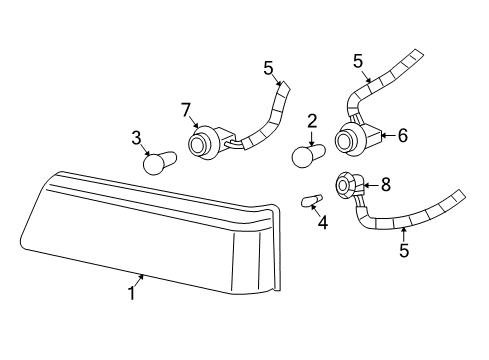 2005 Chevy Avalanche 2500 Headlamp Components, Park & Signal Lamps Diagram 1 - Thumbnail