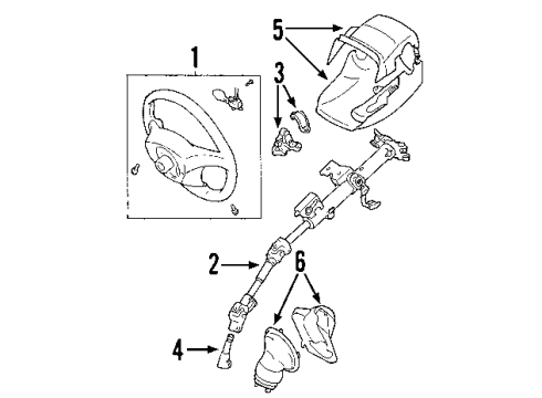 2007 Pontiac Vibe Steering Column, Steering Wheel Diagram 2 - Thumbnail