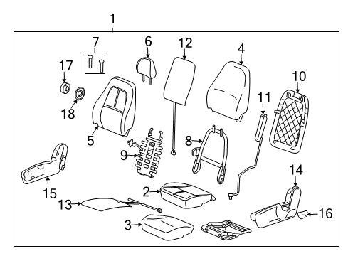 2008 Saturn Vue Heater,Passenger Seat Back Diagram for 96844734