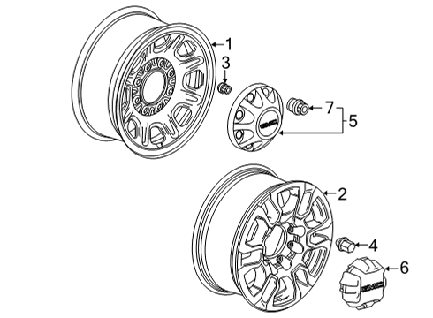 2024 GMC Sierra 2500 HD Wheels Diagram 1 - Thumbnail