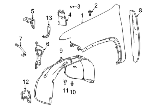 2024 Chevy Silverado 3500 HD Fender & Components Diagram