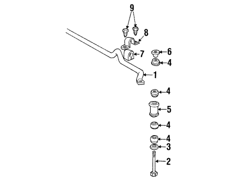 2002 Oldsmobile Aurora Stabilizer Bar & Components - Front Diagram