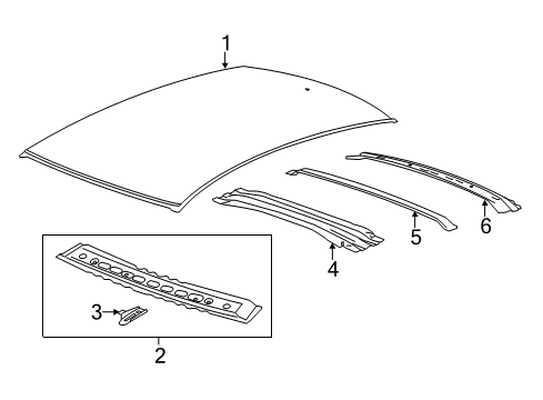2017 Cadillac XTS Roof & Components Diagram 2 - Thumbnail