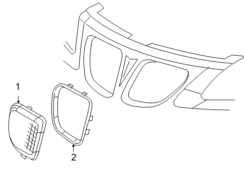 2008 Pontiac G6 Grille, Radiator Upper Diagram for 22699329