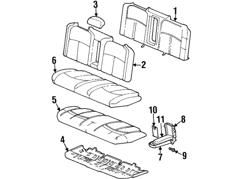 1995 Oldsmobile Aurora PAD, Rear Seat Back Diagram for 16733241