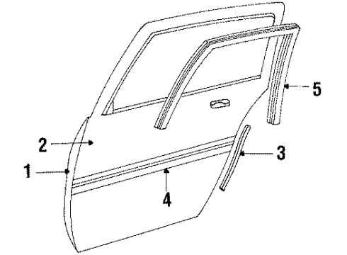 1987 Buick Skylark Molding, Edge Gd Rear Door *Grey Diagram for 20717268