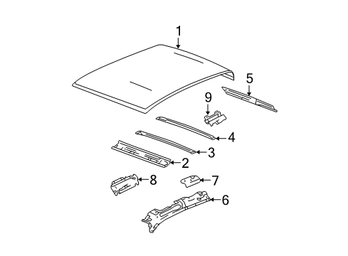 2008 GMC Canyon Roof & Components Diagram 2 - Thumbnail