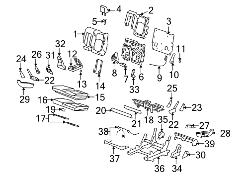 2010 Saturn Outlook Armrest Assembly, Rear Seat *Light Ttnum Diagram for 15901744