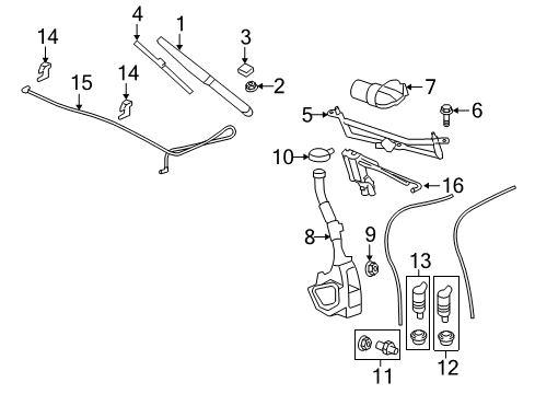 2015 GMC Acadia Wiper & Washer Components Diagram 2 - Thumbnail