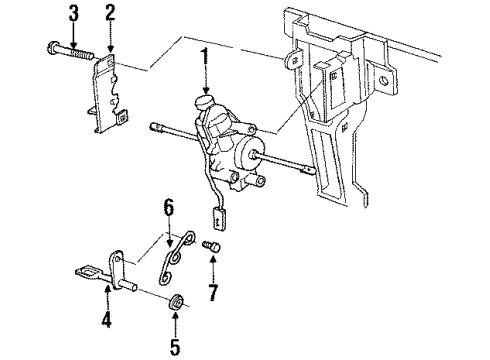 1987 Oldsmobile Toronado Link, Headlamp Opening Door Diagram for 1638112