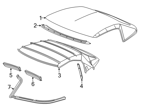 2014 Chevy Corvette Top Cover & Components Diagram