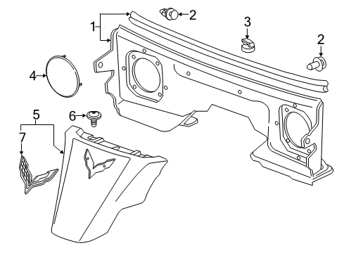 2018 Chevy Corvette Interior Trim - Quarter Panels Diagram 1 - Thumbnail