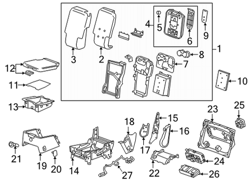 2022 Chevy Suburban Cover, F/Seat Cush Ctr *Gideon Diagram for 84543286