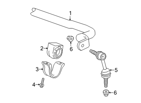 2022 GMC Yukon XL Stabilizer Bar & Components - Front Diagram