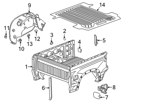 2024 GMC Sierra 2500 HD Pick Up Box Diagram 1 - Thumbnail