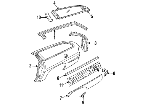 1995 Buick Commercial Chassis Quarter Panel & Components Diagram