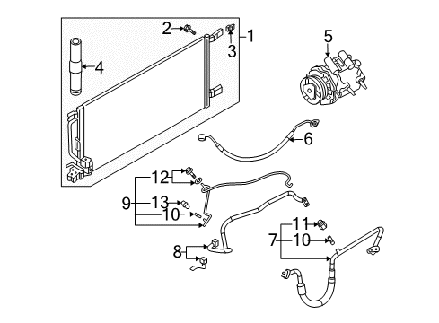 2005 Buick Rendezvous A/C Condenser, Compressor & Lines Diagram 2 - Thumbnail