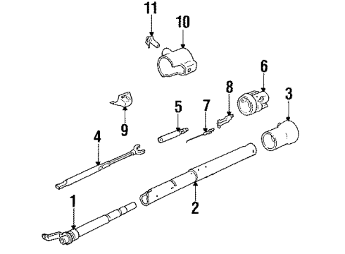 1984 Cadillac DeVille Steering Column Components Diagram 2 - Thumbnail