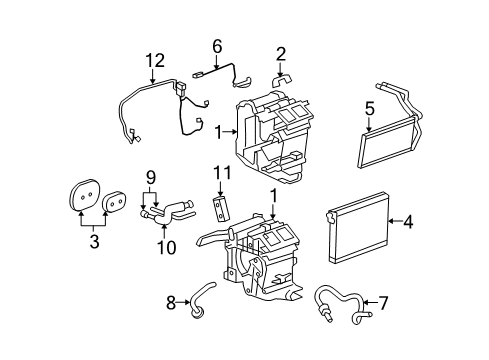 2010 Cadillac STS Tube Kit,A/C Evaporator Thermal Expansion Valve Diagram for 19130000