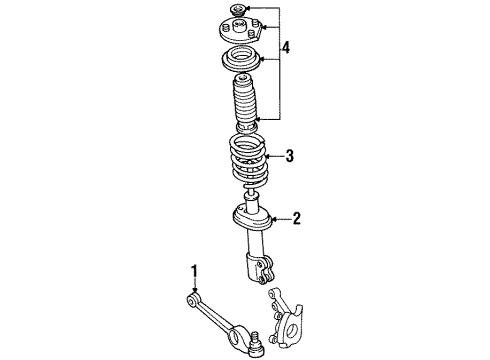 1994 Saturn SC2 Front Suspension, Control Arm, Stabilizer Bar Diagram 1 - Thumbnail