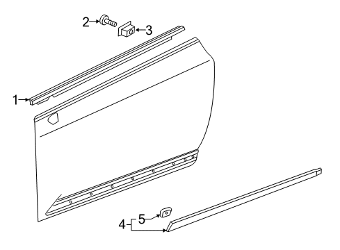 2016 Cadillac ELR Molding Assembly, Front Side Door Window Belt Reveal Diagram for 22876901